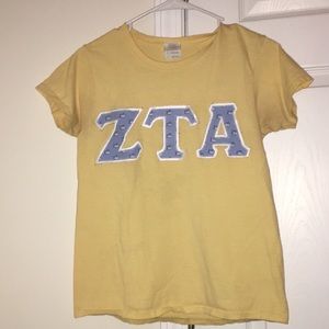 Zeta Tau Alpha stitch letter shirt